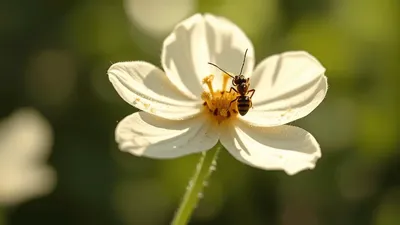 Bijzonder: hagedis bestuift bloem