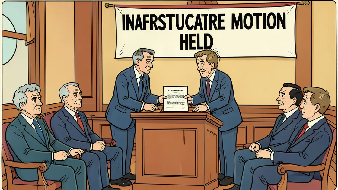 Cartoon: Motie over aparte status voor grote infrastructuurprojecten