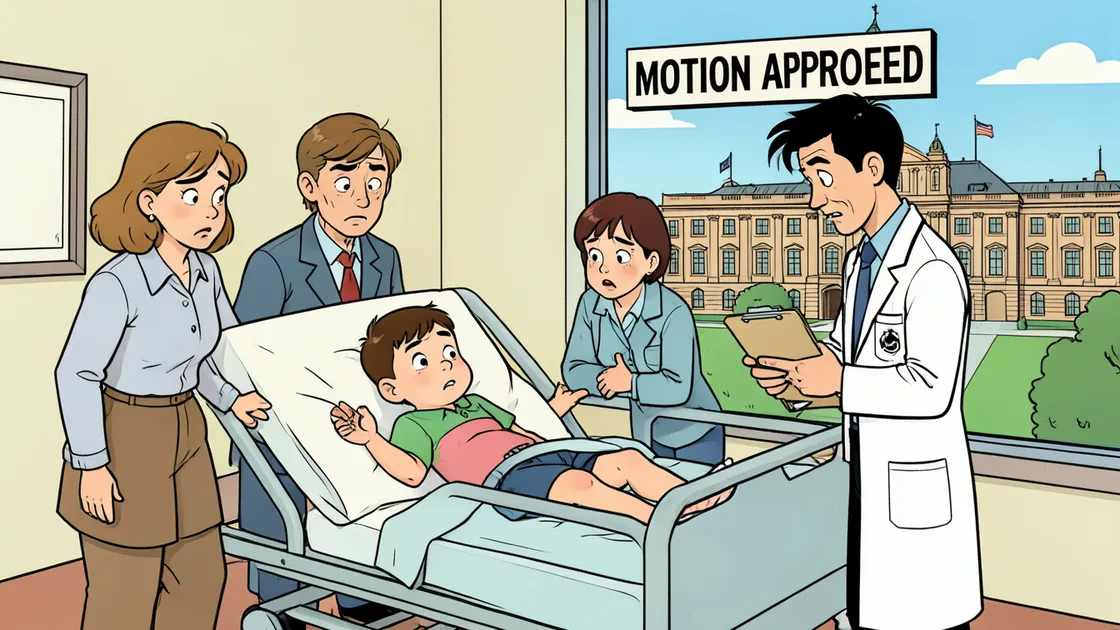 Cartoon: Motie over tijdelijke bekostiging voor zieke kinderen