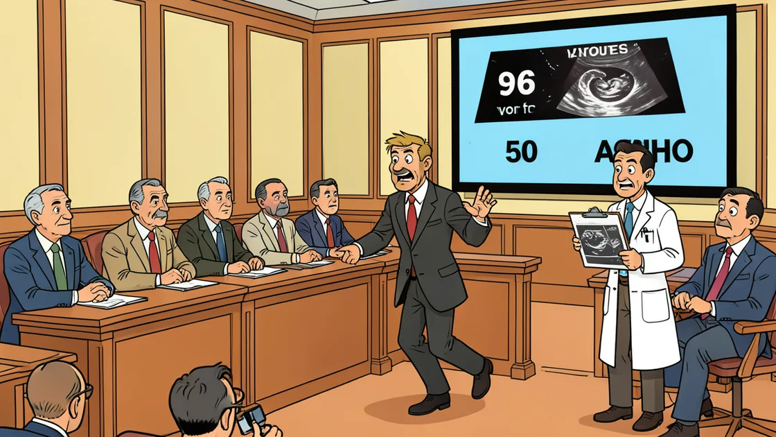 Cartoon: Motie over stoppen met verruiming van abortus bij 22 of 23 weken