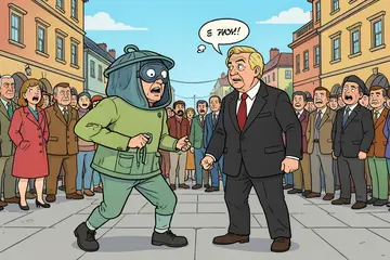 In het Zuid-Engelse Clacton is het Farage versus Binface, de welbespraakte vuilnisbak