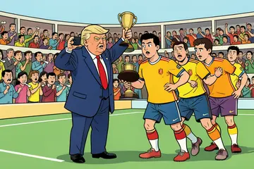 Uitgefloten Donald Trump krijgt subtiel duwtje na uitreiken WK-bokaal, één Argentijn weigert president hand te geven