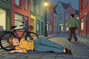 Vrouw beroofd terwijl ze na val bewusteloos op de grond ligt in Amsterdam