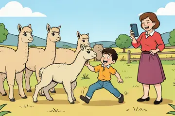 Bezoekje aan alpaca loopt anders dan verwacht voor zoon van Anouk Hoogendijk