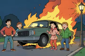 Na een lange werkdag wil viertal gaan zwemmen, maar dan gaat het mis: hun auto brandt uit na crash