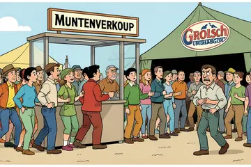 Lange wachtrijen voor munten • Grolsch Underground nog steeds dicht • Henk Westbroek teleurgesteld in publiek