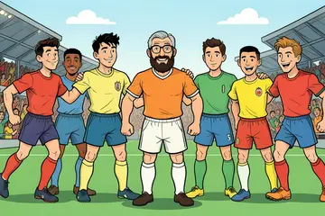 Kaapverdische keeper Vozinha (40) tussen Rodri, Messi, Mbappé en Haaland in sterrenteam WK