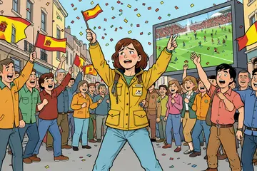 Topsporter Amber was voor een Europees kampioenschap in Barcelona, maar belandde midden in het Spaanse WK-feest