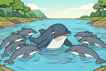 Dolfijnen loodsen verdwaalde walvis na wekenlange strijd terug naar open zee