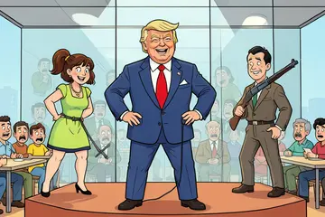 Trump maakt grap over twerken en hint op derde verkiezingen tijdens correspon­den­ten­di­ner