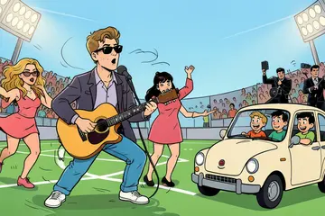 Justin Bieber, Madonna en Shakira op het veld bij halftime-show bij WK-finale