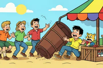 Dit kost een muntje • Camping geopend • Lachen om vallende bolderkarren • Bier uit de kruiwagen