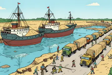 Drie schepen vol zand worden vijftig vrachtwagens: dit betekent de sluiting van het Twentekanaal