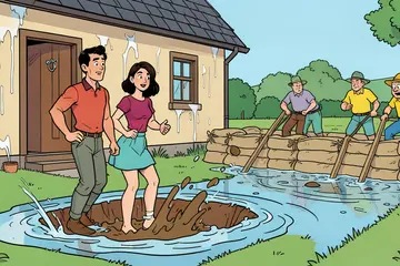 Van de voortuin van Suzanne en Antoine is weinig over en dat is niet de enige schade