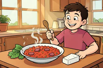 Wat Eten We Vandaag: Tomatenrisotto met chorizo, spinazie en witte kaas