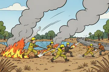 Stuk natuur in Geffen in brand, rook te zien vanaf de A59