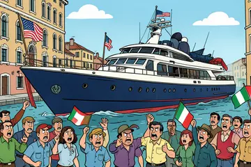 Trumps ambassadeur vaart met zijn 117 meter lange megajacht langs Italië: in Venetië zijn ze er woedend over