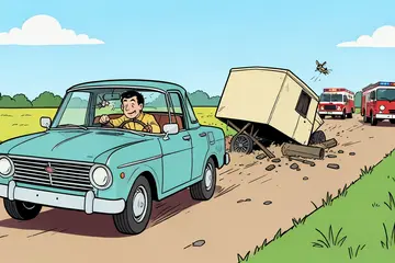 Vlieg wegslaan heeft grote gevolgen: vlak voor de camping wordt caravan verwoest bij ongeluk