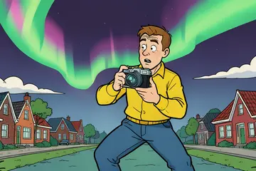 Noorderlicht boven Nederland
