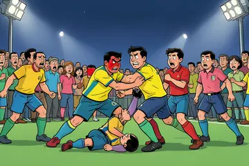 ‘Echt een schande voor het voetbal’: Argentijn vliegt na WK-finale Spaanse spelers in de haren en krijgt rood
