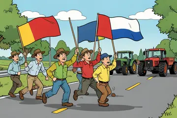 Ze zijn er weer: boeren hangen omgekeerde vlaggen op langs A58