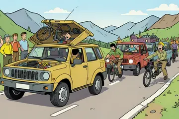 Deze auto heeft een omgekeerd schuifdak: dit zijn de auto’s van de Tour