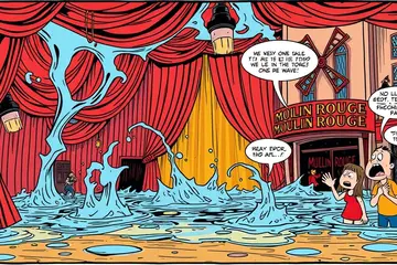 Hitmusical Moulin Rouge! stopt per direct vanwege waterschade decor: ‘Niemand had zich het einde op deze manier kunnen voorstellen’
